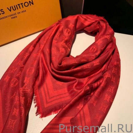 Top Quality Classic Monogram Shine Shawl 140 Red