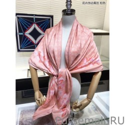 Replicas Classic Monogram Silk Shawl Pink 140