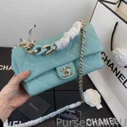 1:1 Mirror Flap Bag With Large Bi-Color Chain AS1353 Green