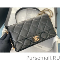 1:1 Mirror Flap Bag With Pearl And Woven Chain CC Logo AS2563 04