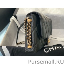 1:1 Mirror Flap Bag With Pearl And Woven Chain CC Logo AS2563 04