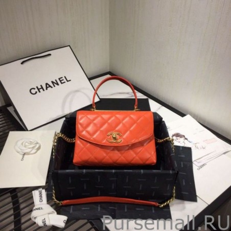 Designer Flap Bag With Top Handle AS1175 Orange
