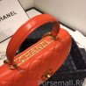Designer Flap Bag With Top Handle AS1175 Orange