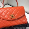 Designer Flap Bag With Top Handle AS1175 Orange