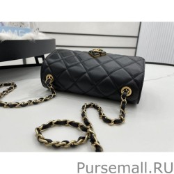 High Quality Geometric Flap Bag AS2634 Black