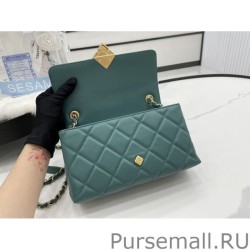 Replicas Geometric Flap Bag AS2634 Green