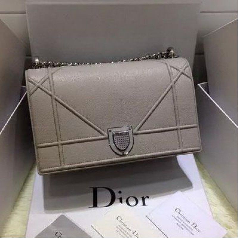 Wholesale Dior Diorama Bag Original Leather CD12L Grey