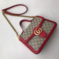 Best Ophidia GG Marmont Small Top Handle Bag 498110 Red