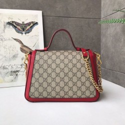 Best Ophidia GG Marmont Small Top Handle Bag 498110 Red