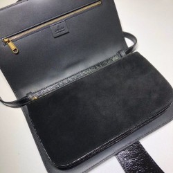 Designer Ophidia messenger bag black suede 548304
