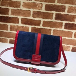 1:1 Mirror Ophidia messenger bag blue suede 548304