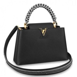Top Quality Capucines PM Bag With Braided Handle M55083 Black