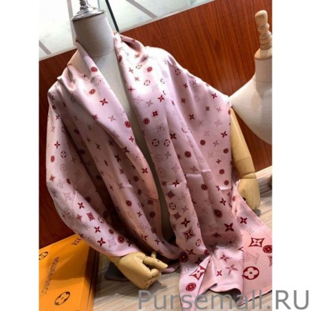 AAA+ Giant Pop Monogram Cashmere Scarf Pink