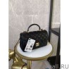 Top Grained Calfskin Mini Flap Bag with Top Handle AS2431 Black