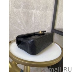Top Grained Calfskin Mini Flap Bag with Top Handle AS2431 Black