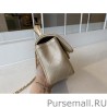 High Quality Grained Calfskin Mini Flap Bag with Top Handle AS2431 Gold