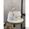 Wholesale Grained Calfskin Mini Flap Bag with Top Handle AS2431 White