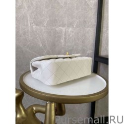 Wholesale Grained Calfskin Mini Flap Bag with Top Handle AS2431 White