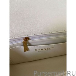 Wholesale Grained Calfskin Mini Flap Bag with Top Handle AS2431 White