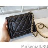Inspired Grained Calfskin Mini Square Flap Bag AS2356 Black