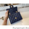 Inspired Grained Calfskin Mini Square Flap Bag AS2356 Blue