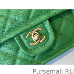 AAA+ Grained Calfskin Mini Square Flap Bag AS2356 Green