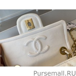 Replica Grained Calfskin Mini Square Flap Bag AS2356 White