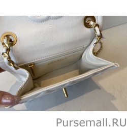 Replica Grained Calfskin Mini Square Flap Bag AS2356 White