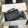 AAA+ Grained Flat Quilted Flap Bag AS0305 Black