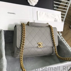 Top Quality Grained Flat Quilted Flap Bag AS0305 Gray