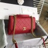 Copy Grained Flat Quilted Flap Bag AS0305 Red