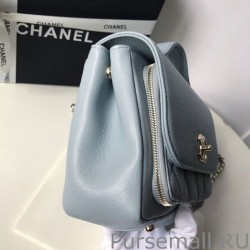 Fashion Grained Flat Quilted Flap Bag Light Blue