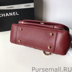 High Grained Quilted Flap Bag Claret