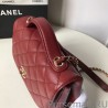 High Grained Quilted Flap Bag Claret