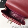 High Grained Quilted Flap Bag Claret