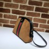 Inspired Ophidia Small Suede Shoulder Bag 499621 Brown