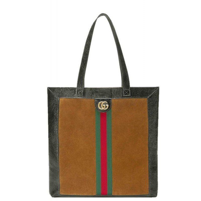 High Quality Ophidia suede large tote 519335 Coffee