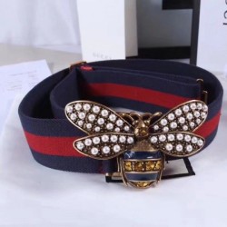 Fashion Web belt with bee blue-red 453277