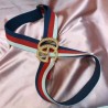 Fashion Web elastic belt with torchon Double G buckle 524101