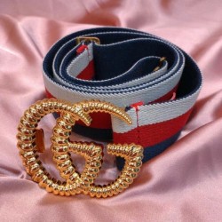 Fashion Web elastic belt with torchon Double G buckle 524101