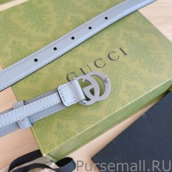 Replicas GG Marmont thin 2cm belt 414516 Gray