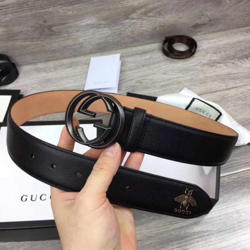 Best Men Belts With Double G Buckle 4cm Black Hardware