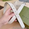 Perfect GG Marmont thin 3cm belt 414516 White