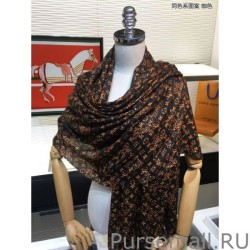 AAA+ Monogram Giant Jungle Shawl 110 x 200 Coffee