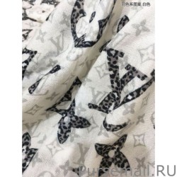 1:1 Mirror Monogram Giant Jungle Shawl 110 x 200 White