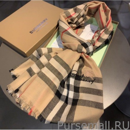 Top Quality Burberry classic check Cashmere Shawl 70 x 220