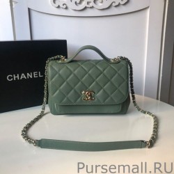 Cheap Grained Quilted Flap Bag Green
