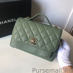 Cheap Grained Quilted Flap Bag Green