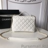 UK Grained Quilted Flap Bag White