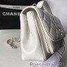 UK Grained Quilted Flap Bag White